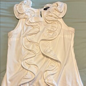 Etcetera Ivory Ruffle-Front Sleeveless Camisole